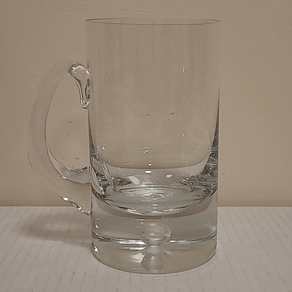 Glass Beer Mug with Bubble in Base